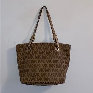 Michael Kors Brown and Gold Shoulder/Hand Bag